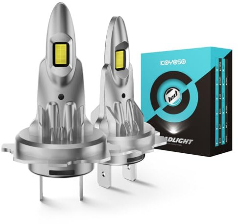 KOYOSO H7 LED Bombillas 55W Coche: 12000LM Bombilla para Faros Kit de Conversión de Reemplazo 6500K Blanco 12V