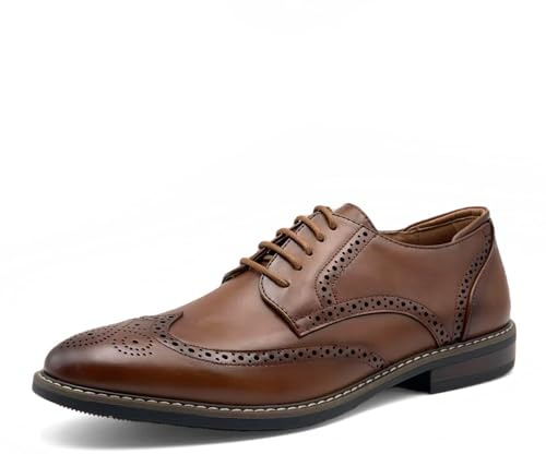 Finishing & Sewing Zapatos de Hombre con Punta alada, Estilo clásico Brogue, Zapatos Oxford con Cordones