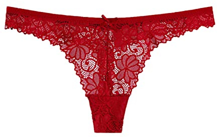 Générique Culotte Femme Sexy Chic - Dentelle Femme Thong String Ficelle String Rouge Culotte Fendue Sexy À L'Entre Jambe Lot Culottes Femmes Sexys Chic Dentelle Strings Slips Femmes