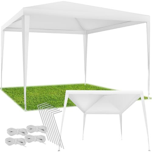 tectake® Tonnelle de Jardin Exterieur Tente de Reception 3x3m Protection UV 30+ Barnum Chapiteau Gazebo Pavillon de Jardin résistant à l'eau, Cadre Solide en Acier époxy