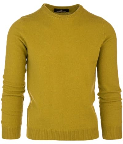 Cashmere Zone - Sweater de Cuello Redondo para Hombre, 100% Cachemira, pulóver de Lana de Cachemira, Mangas largas, cálido,