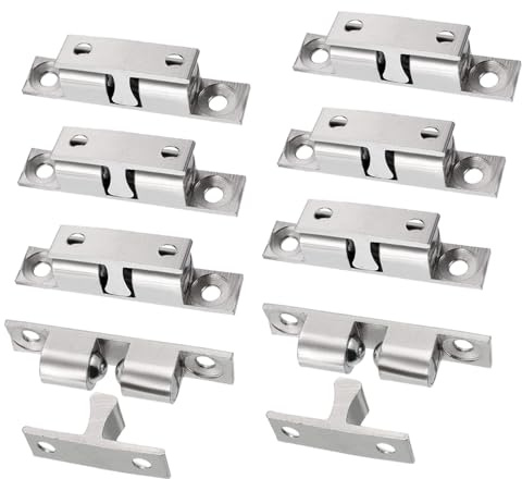 43mm Zinc Alloy Double Ball Roller Catch, 8 Pack for Cabinet Closet
