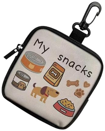 Generisch Borsa per snack per cani, portatile per dispenser di snack, compatta per addestramento degli animali domestici, accessorio portatile in silicone e nylon, porta ricompensa per