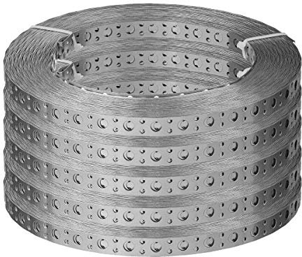 PRITEX – Lochband 20 x 0,5 mm aus verzinktem Stahl – 5 Stück Montageband mit 10m Länge – Montagelochband zur Befestigung von Paneelen, Balken & Rohren – hohe Stabilität & Flexibilität