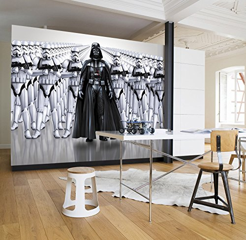 Komar Star Wars Imperial Force Darth Vader Stormtrooper Wallpaper Mural, Vinyl, Black/White, 8-Piece