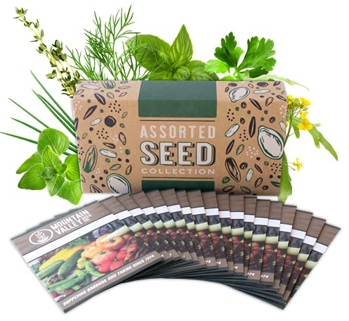 Culinary Herb Seeds Garden Collection | Premium Assortment | 18 Non-GMO Seed Packets: Savory, Mint, Anise, Fennel, Cilantro, Sage, Rosemary, Thyme, Arugula, & More