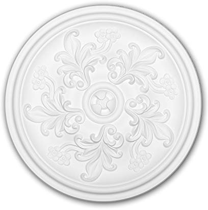 PRO[f]home® - Ceiling Rose 156048 Ceiling Decoration Medallion Rosette Decorative Element Rococo Baroque Style White Ø 36.4 cm Profhome