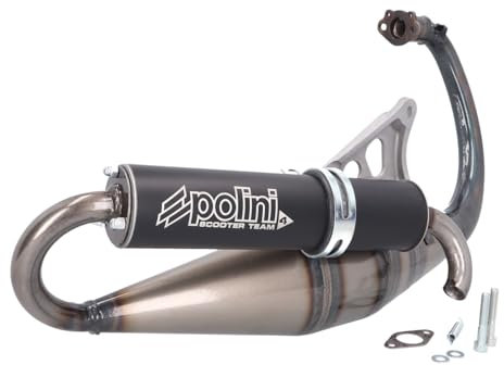 POLINI Echappement Team 4 Acier/silencieux Alu anodisé Noir Moteur Minarelli Vertical