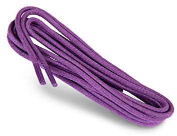 Kaps Waxed Round Shoelaces - 100% Natural Cotton - Stylish For Dress & Casual Shoes - Made in Europe (90 cm - 36 inch - 5 to 6 Eyelet Pairs / 92 - Purple)