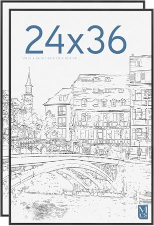 MCS Original - Marco de póster de 60 x 90 cm, ligero, vertical y horizontal, para colgar en la pared, pósteres, impresiones artísticas y pared de galería (paquete de 2)