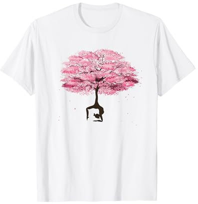 Yoga Meditation, Kirschblüten Baum Natur T-Shirt