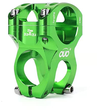BBxunsless Bicycle Handlebar Stems 35MM Aluminum Alloy CNC Ultra Light Hollow Short Handlebar Riser for Most Bicycle, Road Bike, MTB, BMX, Fixie Gear, Cycling (Green)