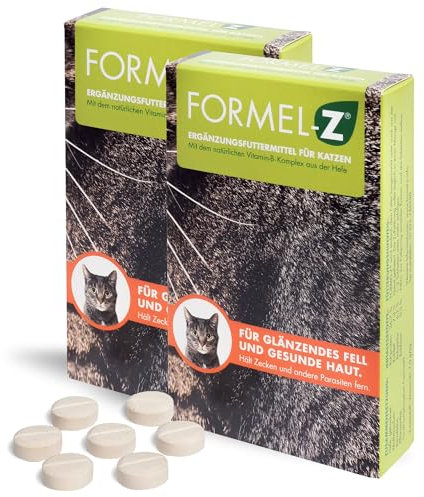 FORMEL-Z® Haut- & Fellpflege Hautschutz Katze | Studien-geprüft | Ohne Chemie | 2 x 104 Tabletten | Von Experten entwickelt | Mit natürlichem Vitamin-B-Komplex | Besondere Akzeptanz