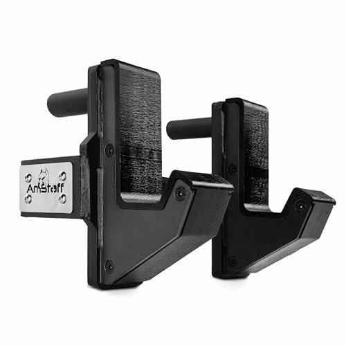 AmStaff Fitness J-Hooks Power Rack for 2.5 x 2.5 Tube Squat Rack Attachment, J Cups Barbell Holder for Power Cage, Heavy Duty 1000 LB Capacity, (Set of 2)
