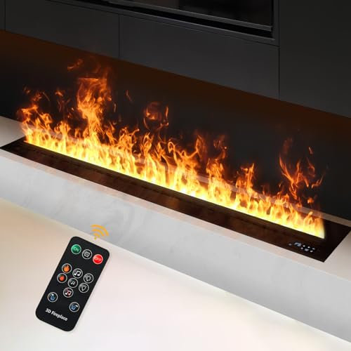 Mexhom Wasserdampf-Kamin, Fernbedienung intelligentes elektrisches Feuer, Flamme Farben elektrischer Kamin, 80cm