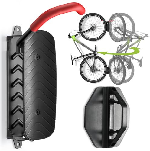 Housolution Support Mural Pivotant pour Vélo, Supports pour Vélo pour le Garage de Montagne, Support de Rangement pour Vélo pour le Garage, Supporte Jusqu'à 66lbs, Facile à Installer (1 Paquet)