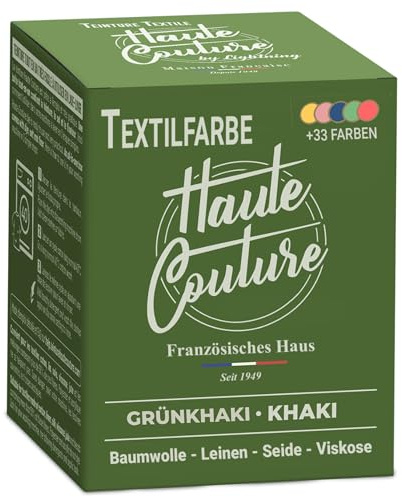 Haute Couture - Teinture Textile Kaki - 350g Tout-en-un - Prêt à l'emploi pour Vêtements et Tissus