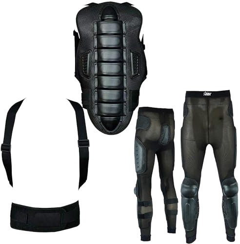 Men’s Body Armour Full Spine Back Protection Motocross Protective Guard Jacket Wear & Protective Biker Hard Trouser Full Body Dirt Bike Quad Suit