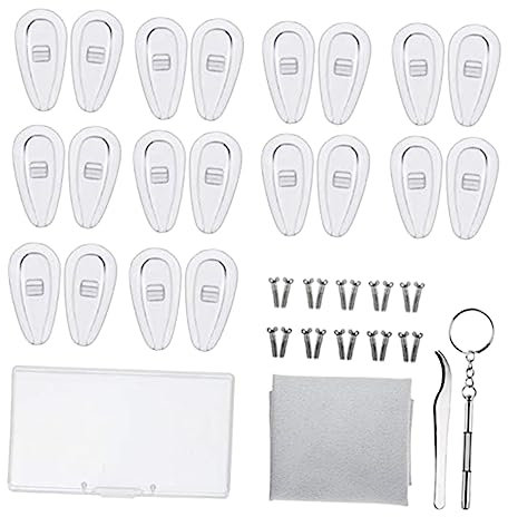 minkissy Brillenzubehör Brillenersatz Reparaturset Für Sonnenbrillen Reparaturset Für Brillen Und Sonnenbrillen Weiche Brillen-nasenpads Mini-schraubendreher-brille Anti-brillen-nasenpads