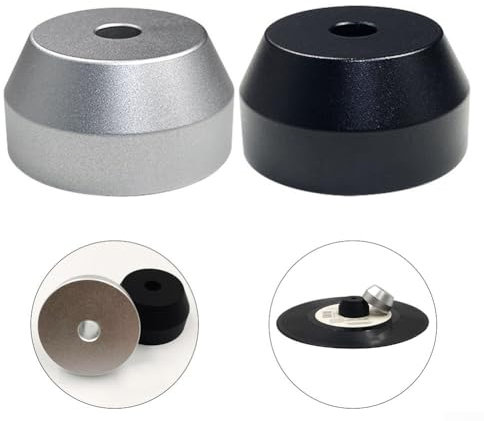 Tocadiscos de discos de vinilo de 7 pulgadas, adaptador central de 45 RPM para uso doméstico y DJ profesionales (plata)