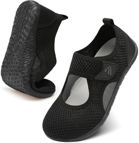 Spesoul Water Shoes for Women Men Barefoot Water Aerobics Shoes Swim Socks Non Slip Wide Comfortable Breathable for Swimming Pool Beach River Boat Elderly Swollen Feet 8.5-9.5 Women/7-7.5 Men Black