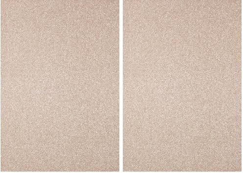 Florence Papier Pailleté Doré - A4-5 - 350 g/m² - Doré Clair - Papier Cartonné à Paillettes pour Loisirs Créatifs, Scrapbooking et Cartes de Vœux, Or (Lot de 2)