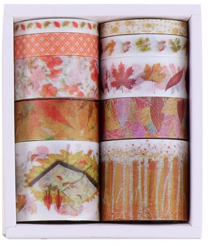 GATHINESS Set de Pegatinas de Papelería y Cinta Washi Decorativa para DIY 2 Cajas, Estilo Fresco Decoración en Casa y Álbumes de Recortes