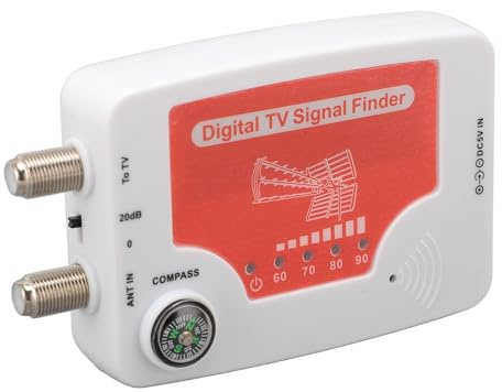 Tosuny TV-signalsökare, Professionell LED-skärm Satellitsignalstyrkemätare med Kompass för Antenninställning och Optimal Mottagning, VHF UHF 40-862MHz