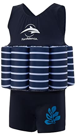 Konfidence Floatsuit (1-2 Years, Navy Breton Stripe)