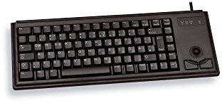 CHERRY G84-4400, Kompakte Tastatur mit Trackball, UK-Layout (QWERTY), Kabelgebunden (PS/2-Anschluss), 2 Maustasten, Mechanische CHERRY ML Switches, Schwarz