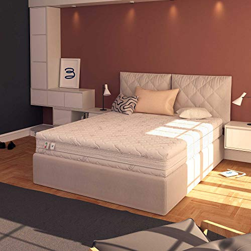 Baldiflex - Materasso Matrimoniale Molle Insacchettate 700 Molle, Cuscino/i Saponetta Silver Safe, 160x190cm