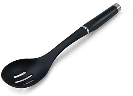 KitchenAid KO004OHOBA Gourmet - Cuchara ranurada de nailon, plástico, color negro