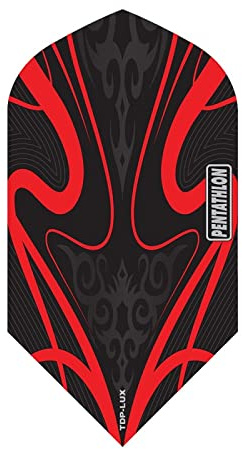 US Darts Pentathlon Top Lux RED Slim Dart Flights - 3 Sets (9 Flights) - 100 Micro Ex-Tough