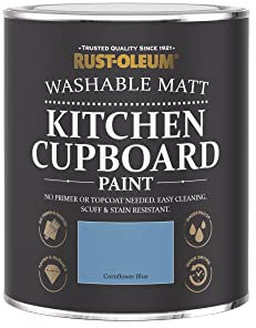 Rust-Oleum Blue Kitchen Cupboard Paint in Matt Finish - Cornflower Blue 750ml