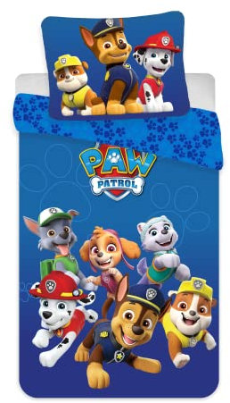 BrandMac Bettwäsche Paw Patrol für kleines Bett, Bettbezug 100 x 135 cm + Kissenbezug 40 x 60 cm