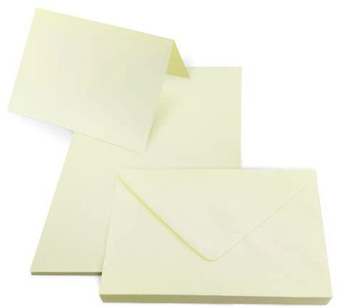 Netuno 25 Klapp-Karten blanko mit Umschlag DIN B6 Karten Rainbow Creme + 25 Umschläge Creme Faltkarten und Briefumschläge B6 Papeterie Karten Set farbig mit Briefhüllen Kartenrohlinge bunt