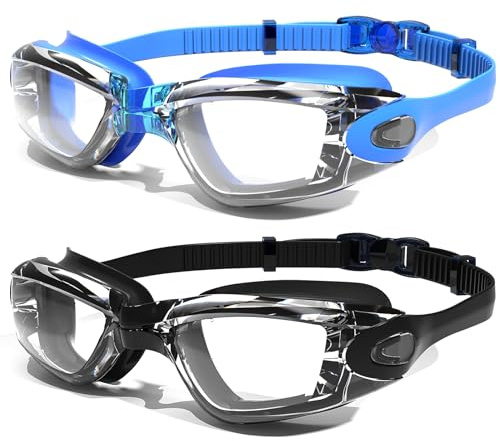 Braylin Swim Goggles, 2-Pack Swimming Goggles, Anti Fog, No Leaking For Adult Women Men Youth
