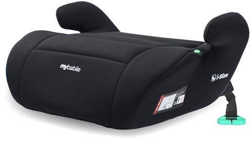 My Babiie Booster Lite R129 Car Seat - Lightweight at 1kg, Approx. 6-12 Years (125-150cm, 22-36kg), i-Size Backless Child Car Seat, Group 3, Compact, Portable, Ideal for Travel - Black