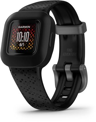 Garmin vivofit Jr.3 Fitness Tracker for Kids, Includes Interactive App Experience, Swim-Friendly, Up To 1-year Battery Life, Adjustable watch band, Cosmic Black (Renewed)