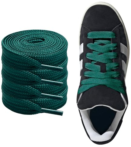 CCSOFTIME Skosnören 16 mm platta skor för Campus 00s sneakers, tjocka ersättningsskosnören för män och kvinnor, Grön, 47 ( 120 cm )-2 Paia
