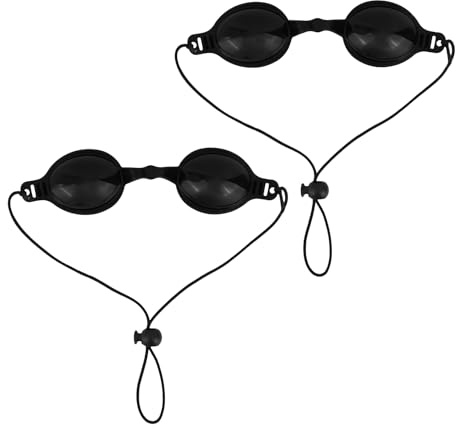 Fukaisu 2 Paar Schutzbrillen für Rotlicht und Solarium, Schutzbrillen zum Sonnenbaden mit Verstellbarem Seil Geeignet zum Bräunen LED Phototherapie