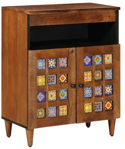 vidaXL Sideboard Valnöt 60 x 33 x 75 cm Massivt mangoträ