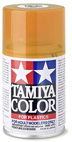 TAMIYA 85073 TS-73 Orange Transparent/Clear Gloss, 100 ml Spray Paint for Plastic Model Making, Model Making and Craft Accessories, Spray Paint for Model Making, Orange Transparent, 75 ml