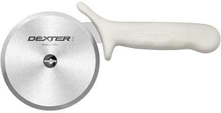 Dexter-Russell 4 Pizza Cutter, P177A-4PCP | SANI-SAFE Series, Stainless Steel Blade with Slip-Resistant Polypropylene Handle | Heavy-Duty Rotary Cutter for Pizza, Pastry & More | Made in USA