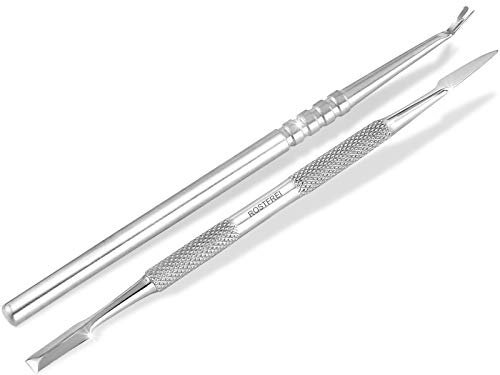 Nagelhautschieber Set Pusher Nagelhautmesser Nagelhautreiniger 2-Teilig Edelstahl Rostfrei