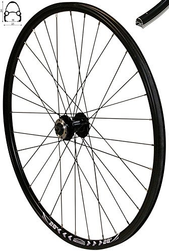 Redondo 28 Zoll Vorderrad Laufrad Fahrrad V-Profil Felge Schwarz 6 Loch Disc
