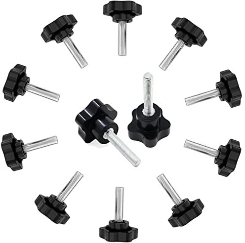 10 Stück M8 x 40 mm männliches Gewinde 32 mm Durchmesser Sechskopf Pflaume Griff Gummischrauben Ersatz Stern Handarbeit Spannschraube Außengewinde Spannschraube auf dem Sternknopf