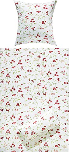 REDBEST Bettwäsche Single-Jersey rot-rosé Größe 1x 155x200 cm + 1x 40x80 cm