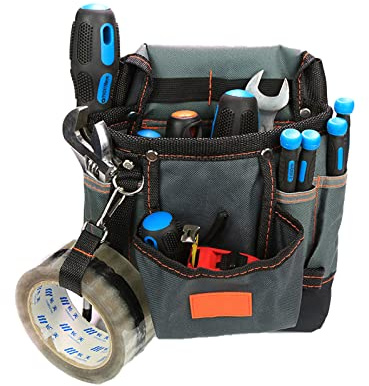 Attrezzi da giardinaggio cintura 7 tasche portautensili da cintura per attrezzi da giardino, grembiule per cesoie da giardino, chiavi, si adatta alla maggior parte degli strumenti a manico (grigio)