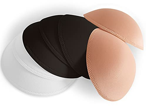 WMugthome 3 Pairs Round Seam Women's Removable Sports Yoga Bra pad, Bikini Top Bra Pads Insert (Tricolor,C Cup)